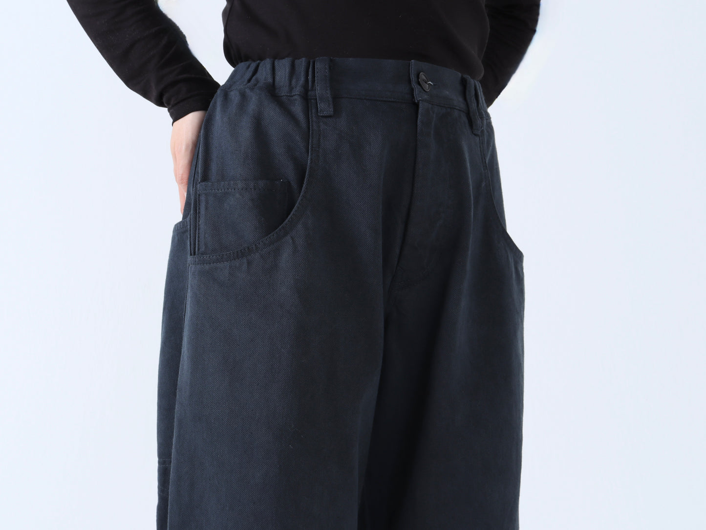 【NEW】綿デニム ロールアップパンツ