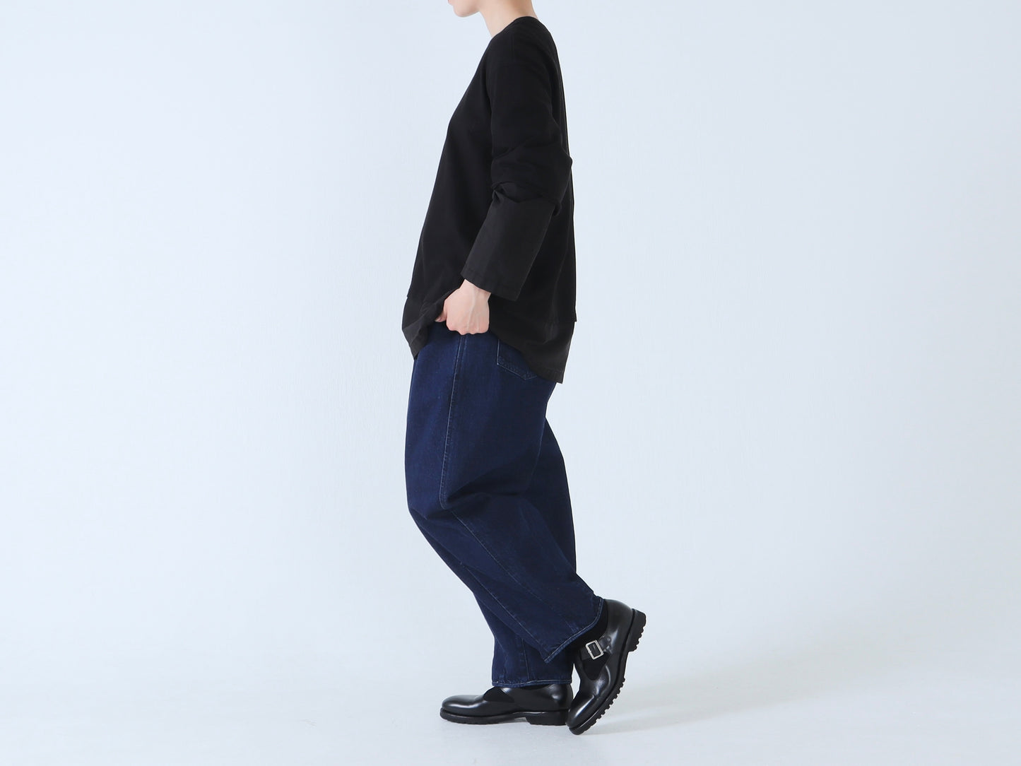 【NEW】綿カットソー×綿近江晒 レイヤードトレーナー