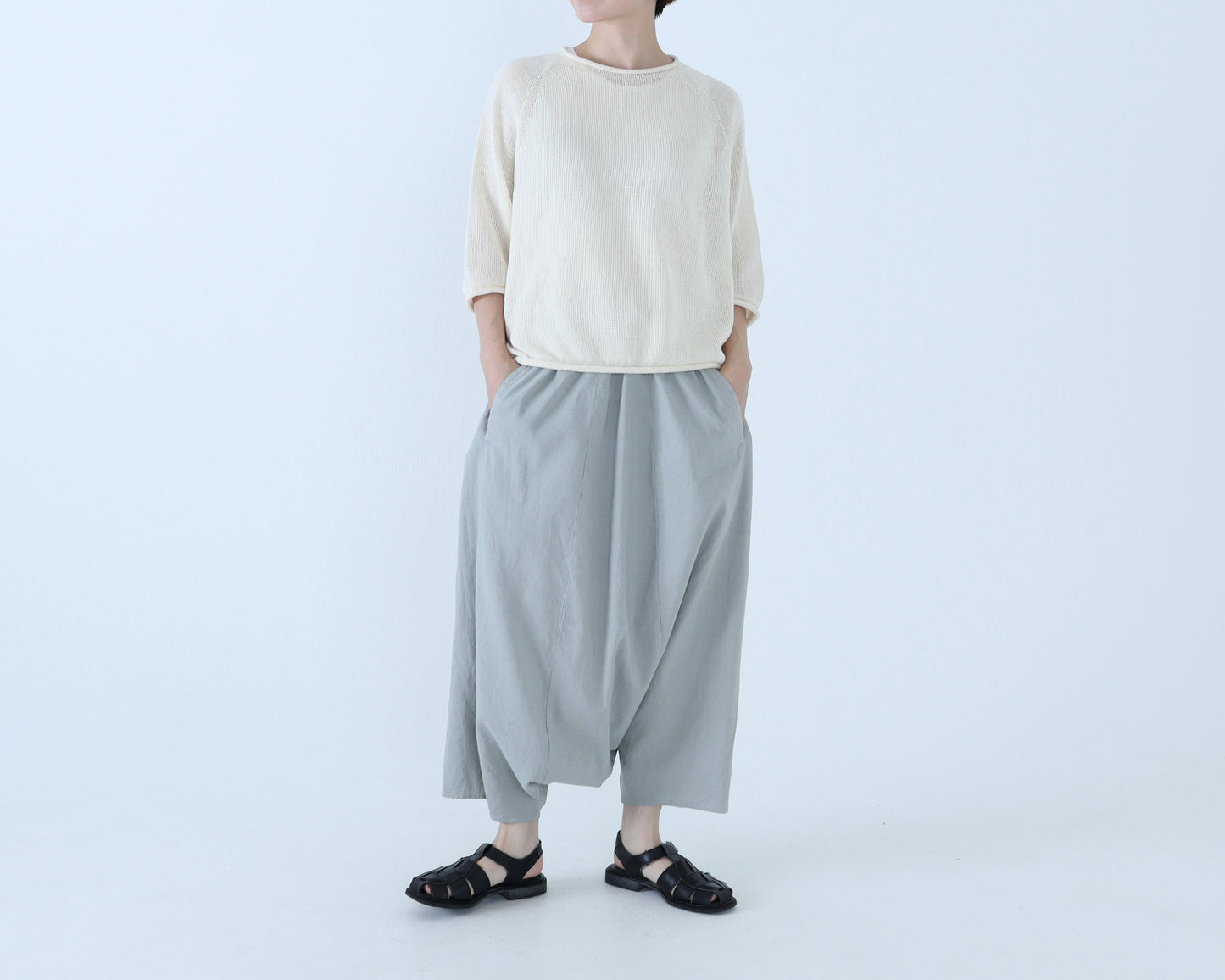 綿麻 サルエルパンツ