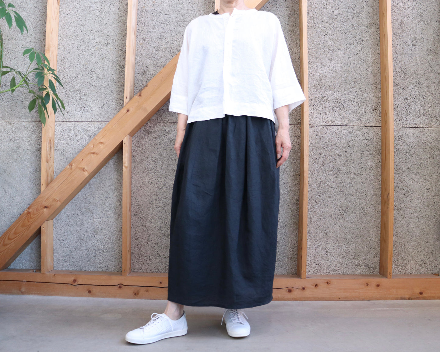 アイリッシュリネン(シワ加工） チューリップスカート