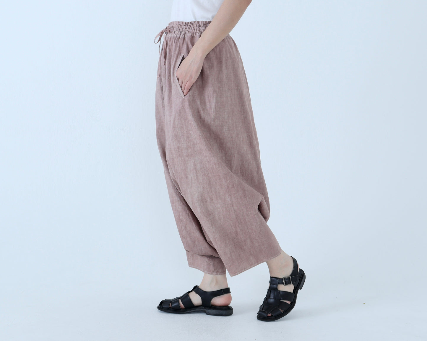 綿麻 サルエルパンツ