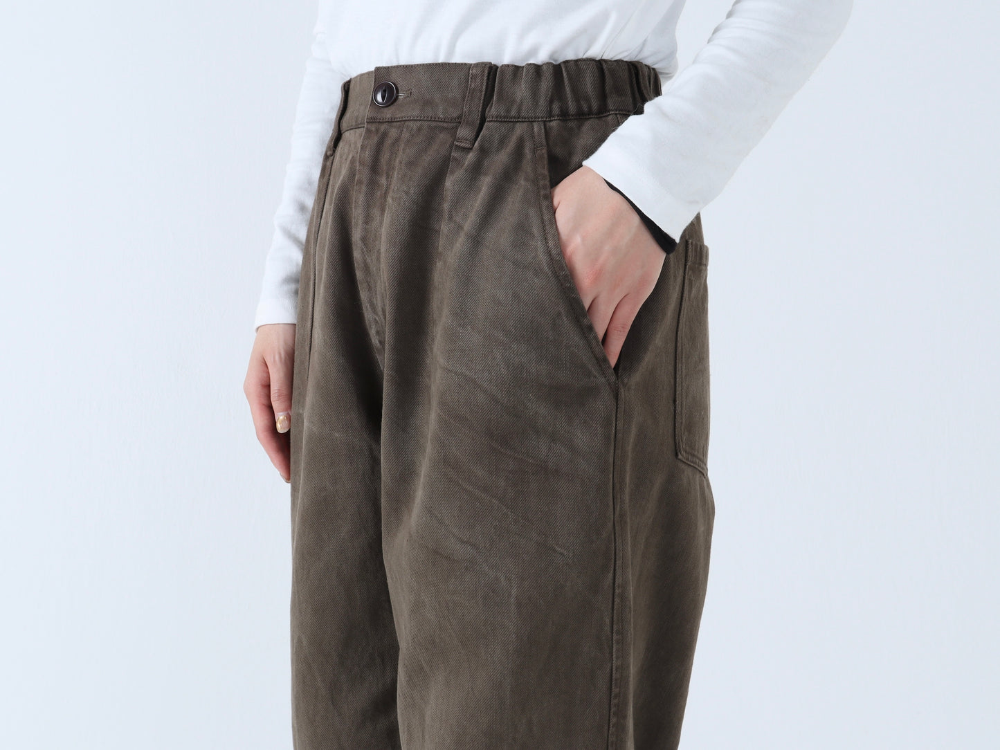 綿デニム ペンシルパンツ