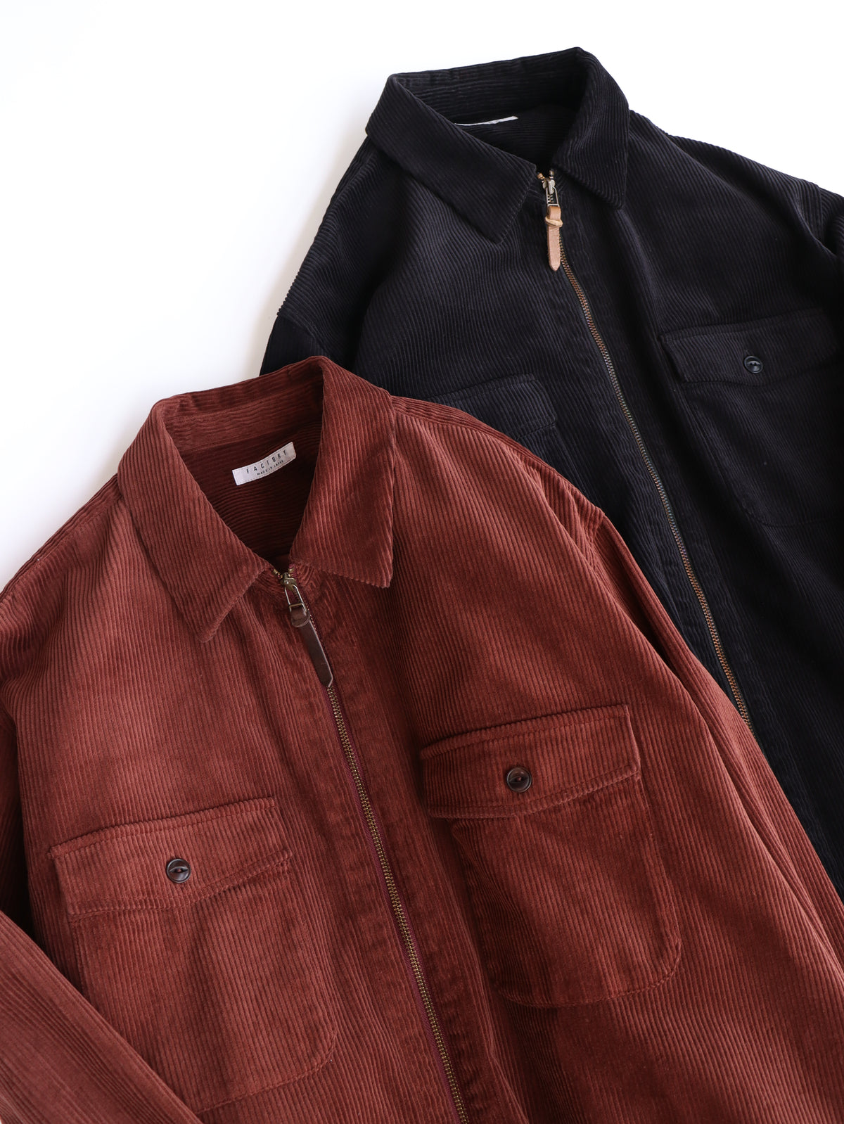 【NEW】綿コーデュロイ ファスナーシャツ