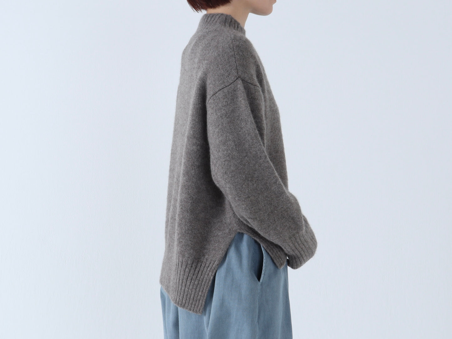 ヤク ショート丈ワイドセーター