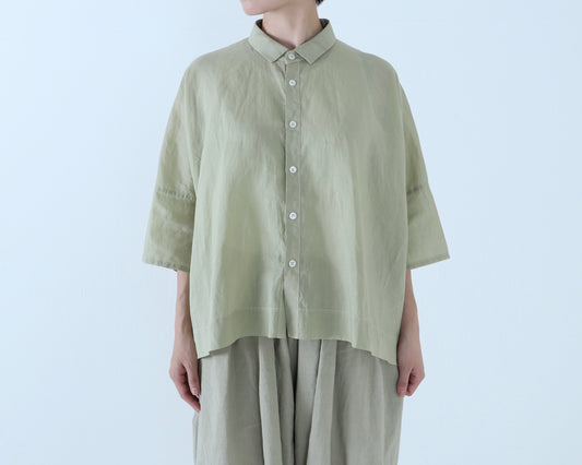 26SS｜B-07｜綿(コールドマーセ加工)　カジュアル半袖シャツ