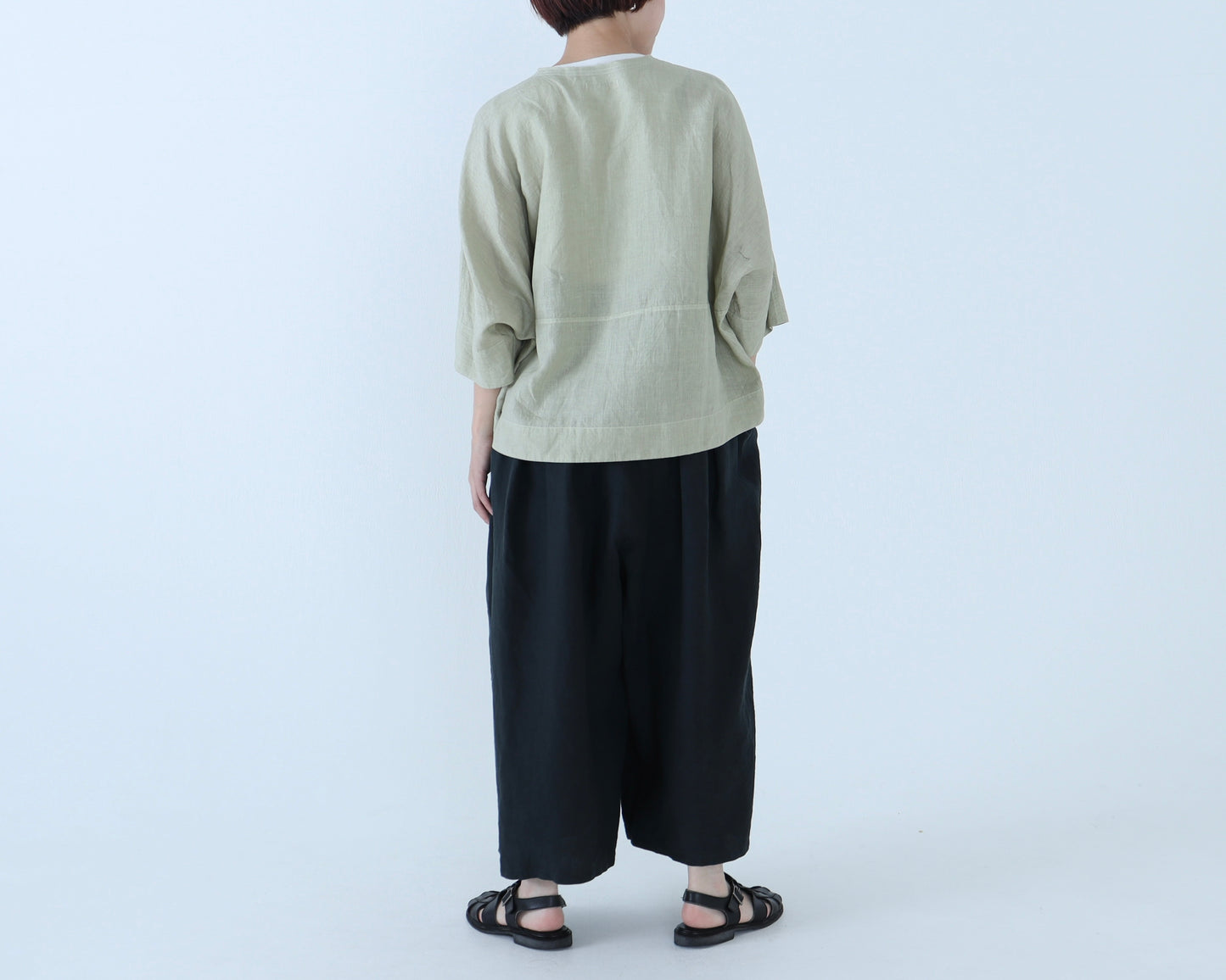 【NEW】アイリッシュリネン シワ加工 プルオーバードルマンブラウス