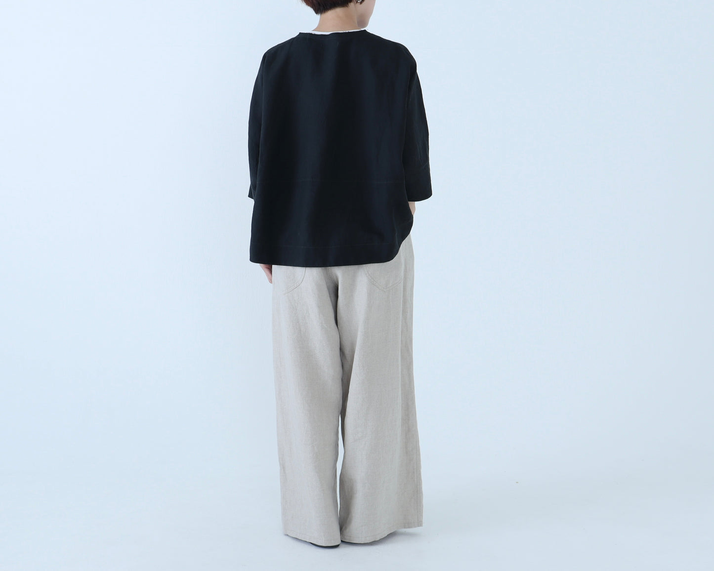 【NEW】アイリッシュリネン シワ加工 プルオーバードルマンブラウス