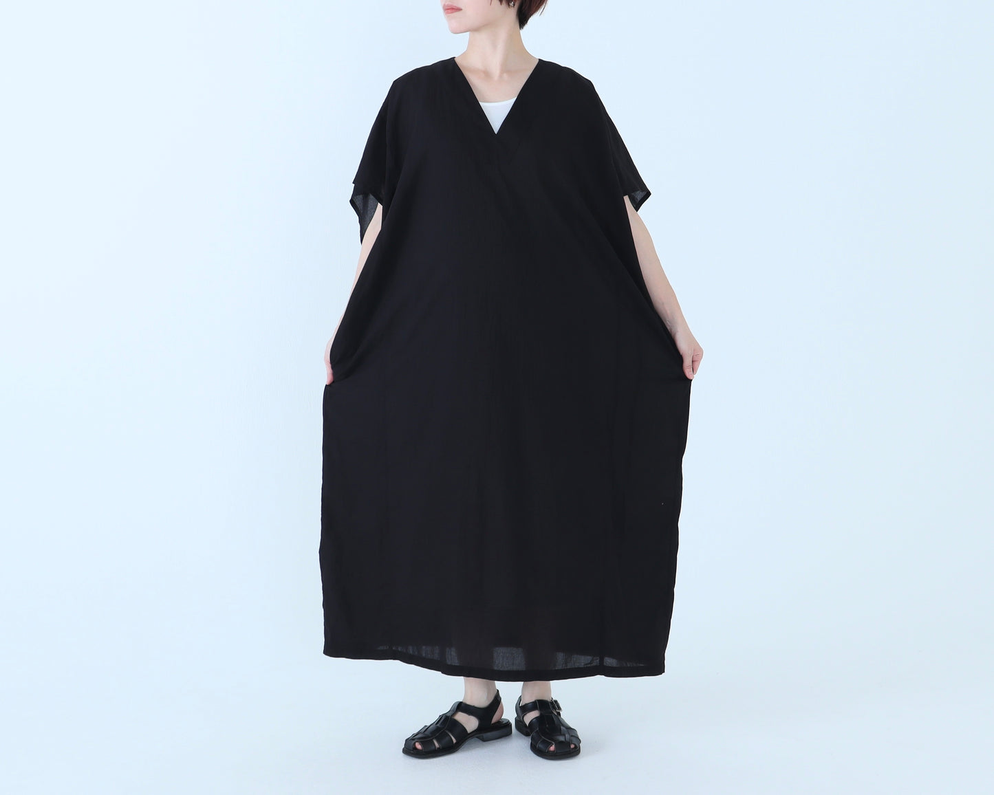 綿ローン Vネックポンチョ