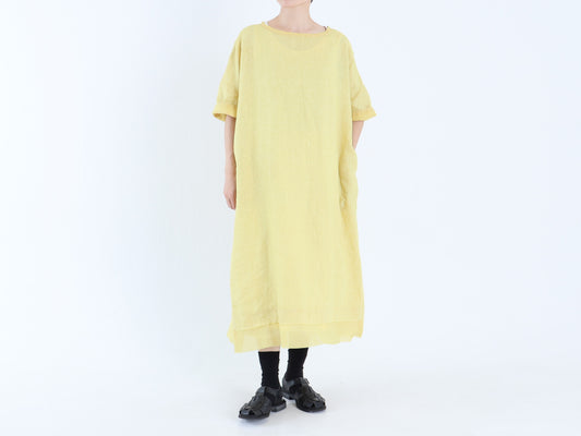【NEW】アイリッシュリネン シワ加工 スリップオンワンピース
