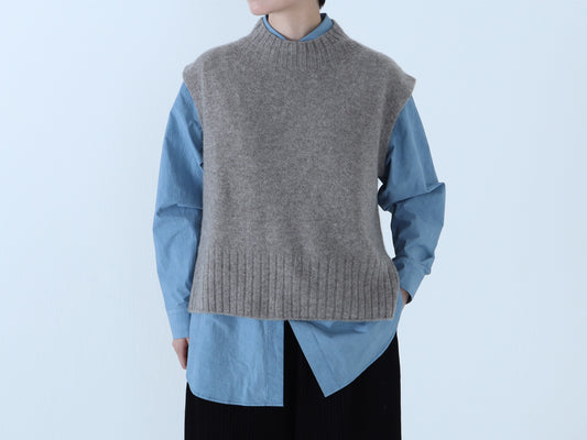 ヤク ショート丈ワイドベスト