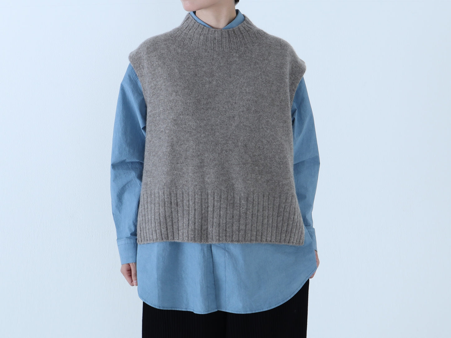 ヤク ショート丈ワイドベスト