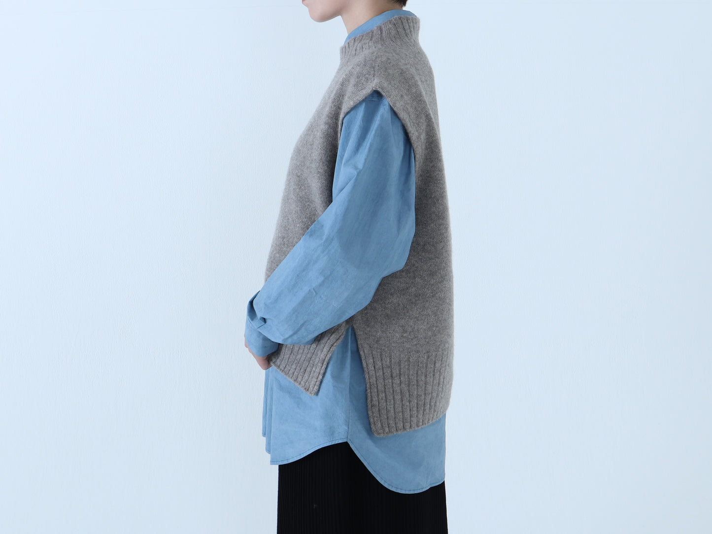 ヤク ショート丈ワイドベスト