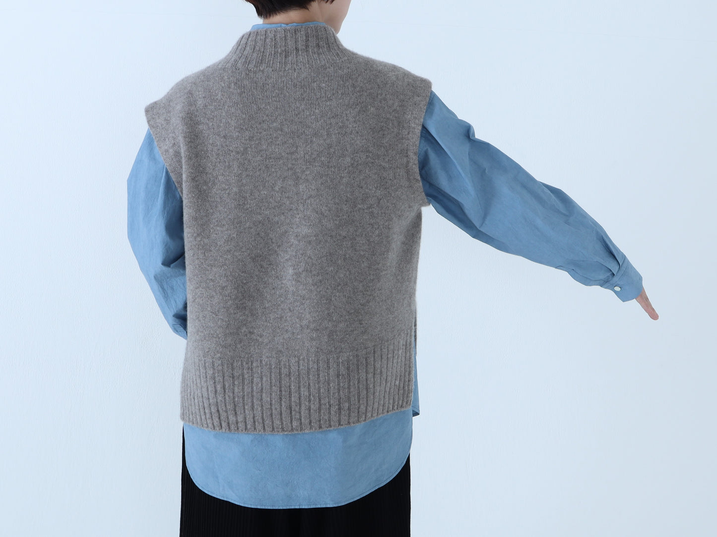 ヤク ショート丈ワイドベスト