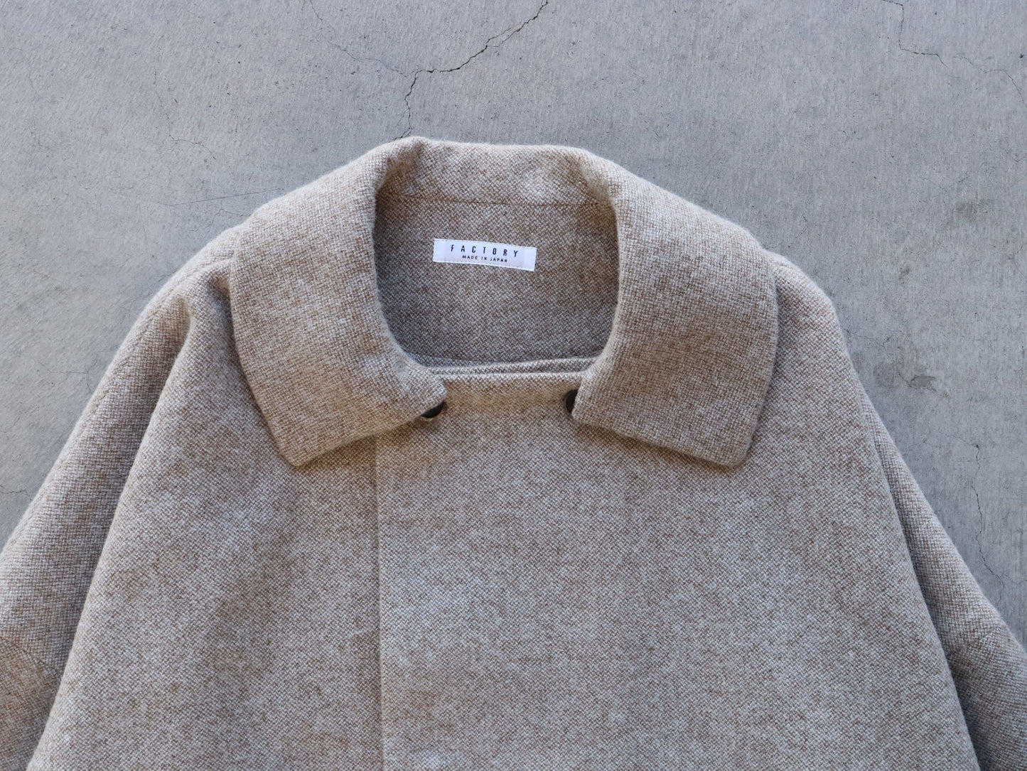 【NEW】ウールやぶれ織 ドルマンショートコート