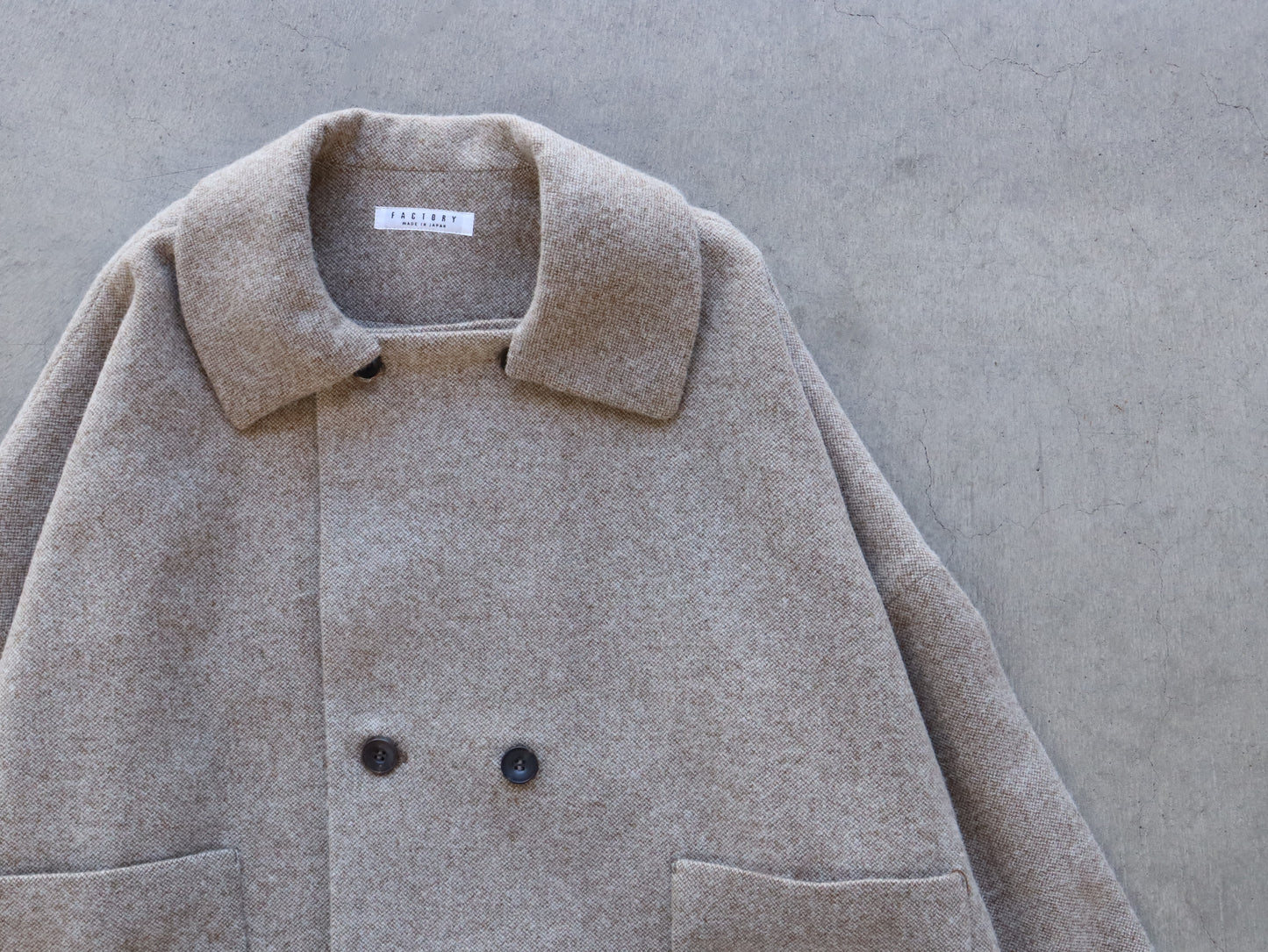 【NEW】ウールやぶれ織 ドルマンショートコート