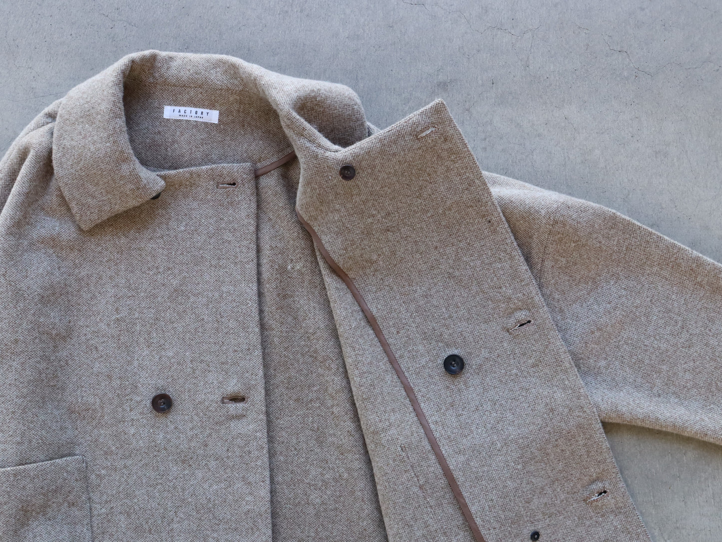 【NEW】ウールやぶれ織 ドルマンショートコート