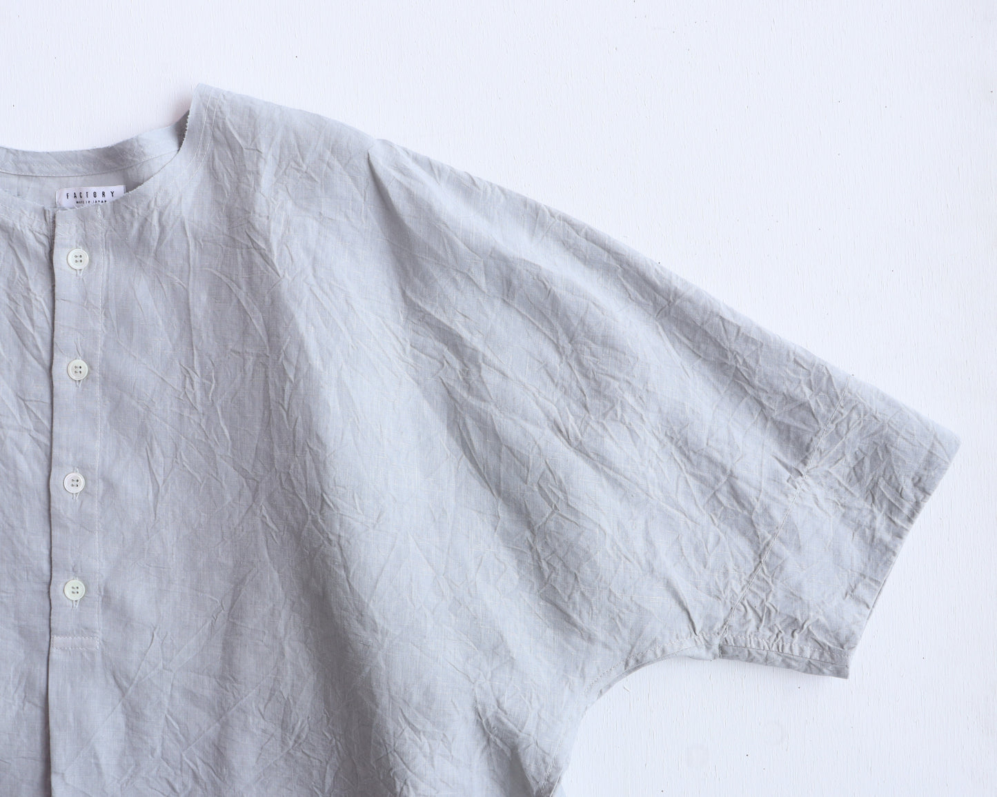 【NEW】アイリッシュリネン シワ加工 プルオーバードルマンブラウス