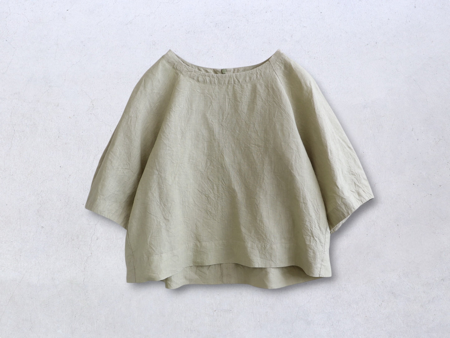 アイリッシュリネン シワ加工 バルーンブラウス