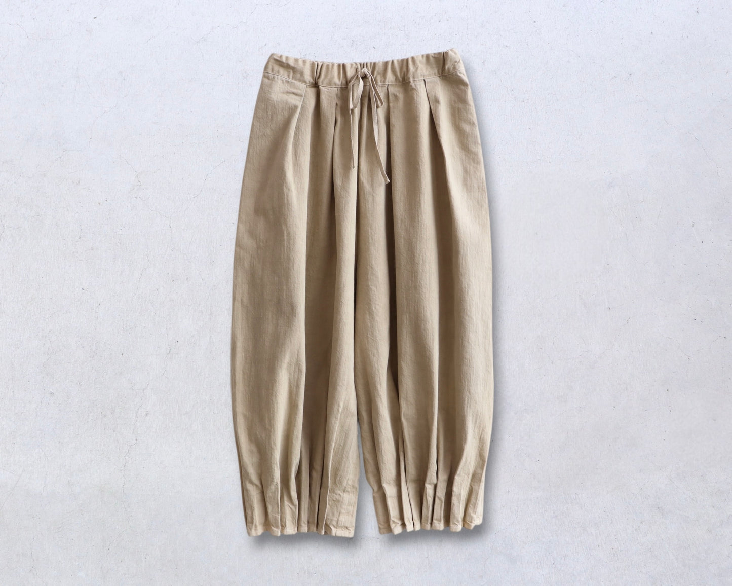 ジンバブエコットン プリーツパンツ