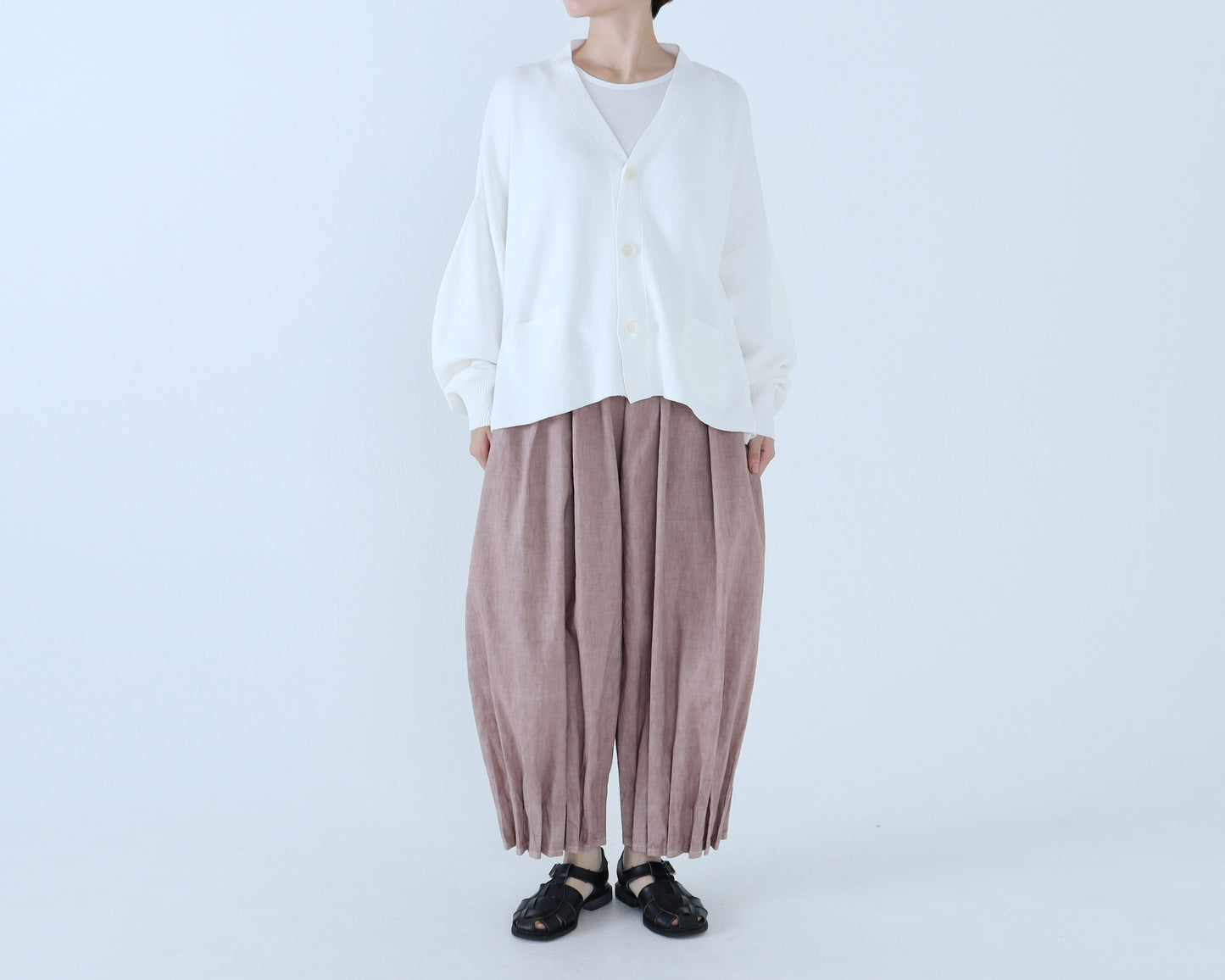 【NEW】綿麻 プリーツパンツ