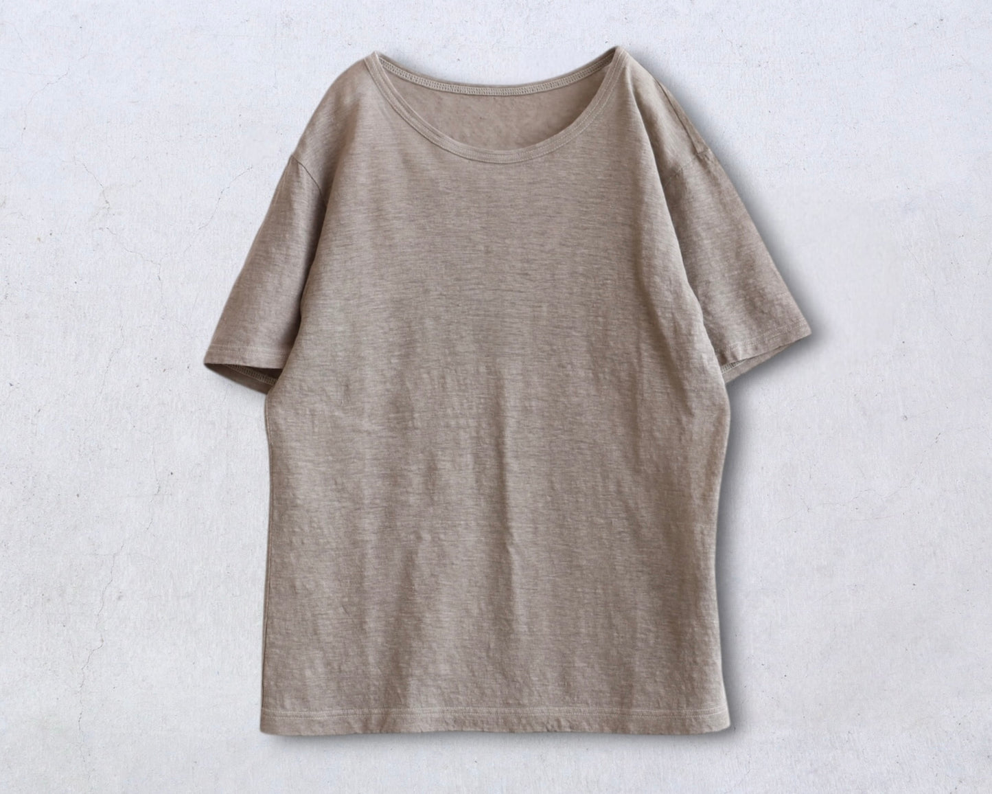 麻  プレーンカットソー