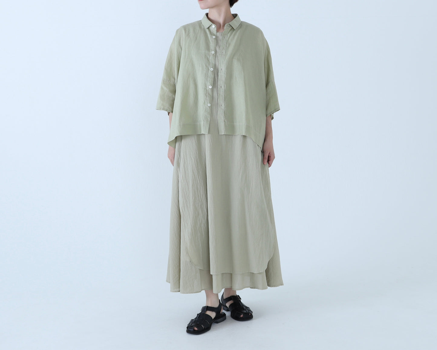【NEW】綿ローン レイヤードドレス