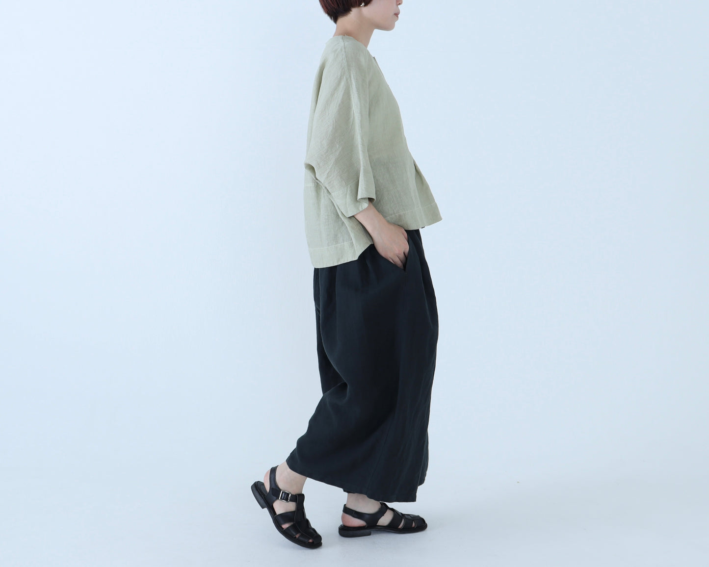 【NEW】アイリッシュリネン シャーリングパンツ
