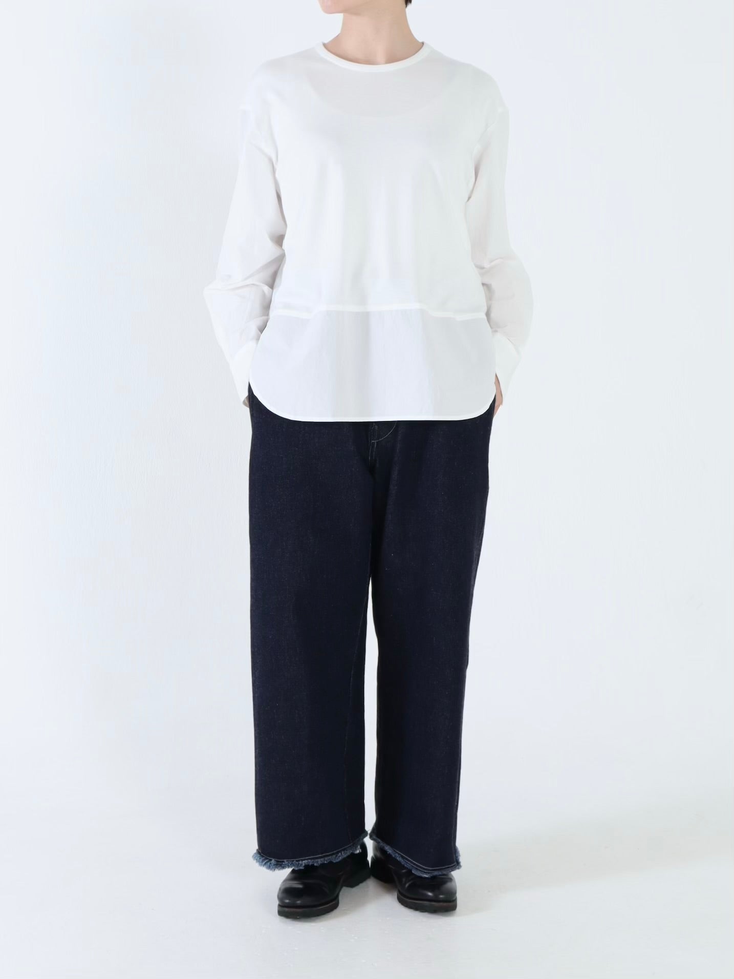 【NEW】綿スムース×綿近江晒 シャツスリーブカットソー
