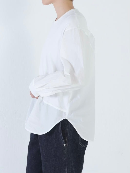 【NEW】綿スムース×綿近江晒 シャツスリーブカットソー