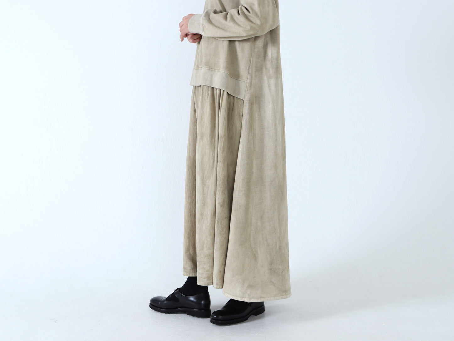 綿カットソー×綿40/2 ドッキングワンピース