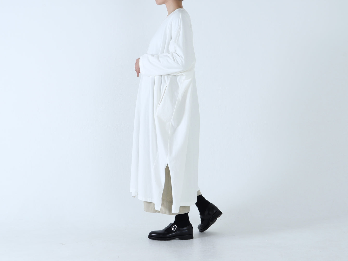 【NEW】綿カットソー ワイドトレーナーワンピース