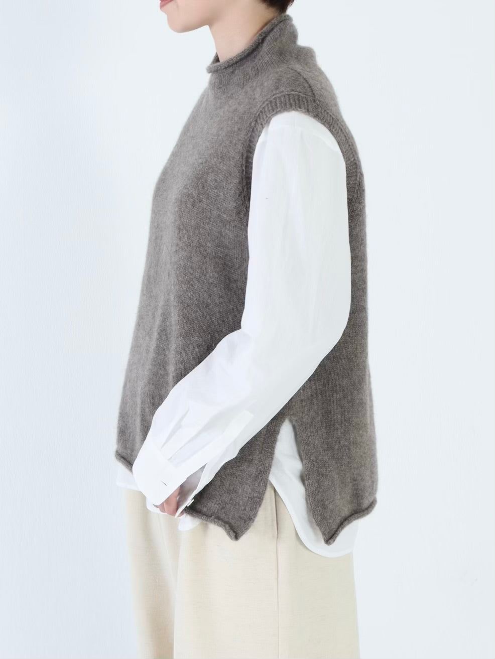 【NEW】綿スムース×綿近江晒 シャツスリーブカットソー