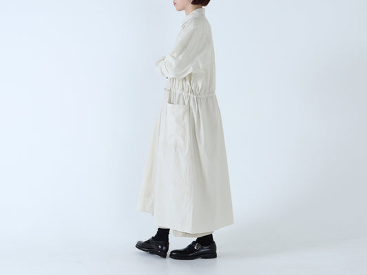 綿近江晒 ロングシャツワンピース