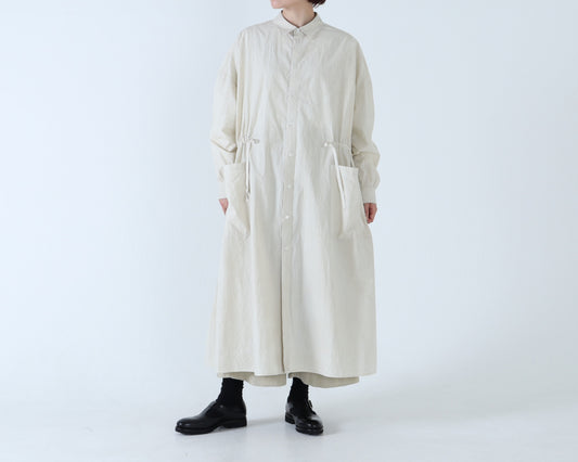 綿近江晒 ロングシャツワンピース