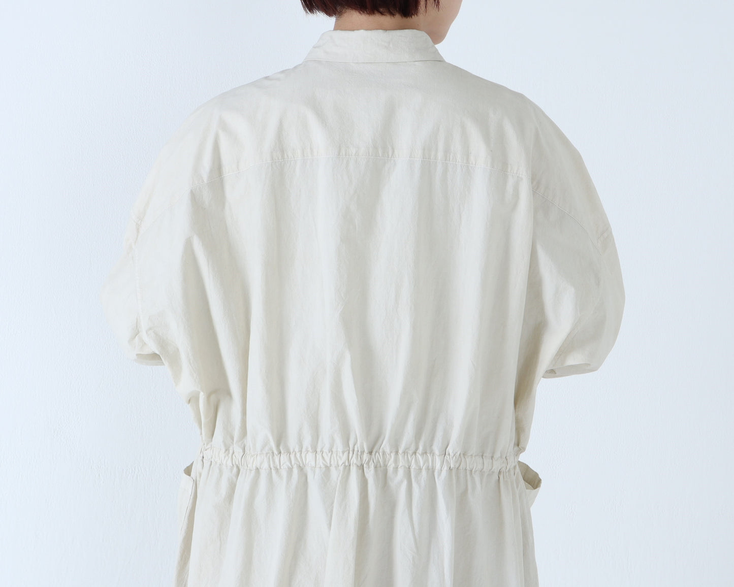 綿近江晒 ロングシャツワンピース