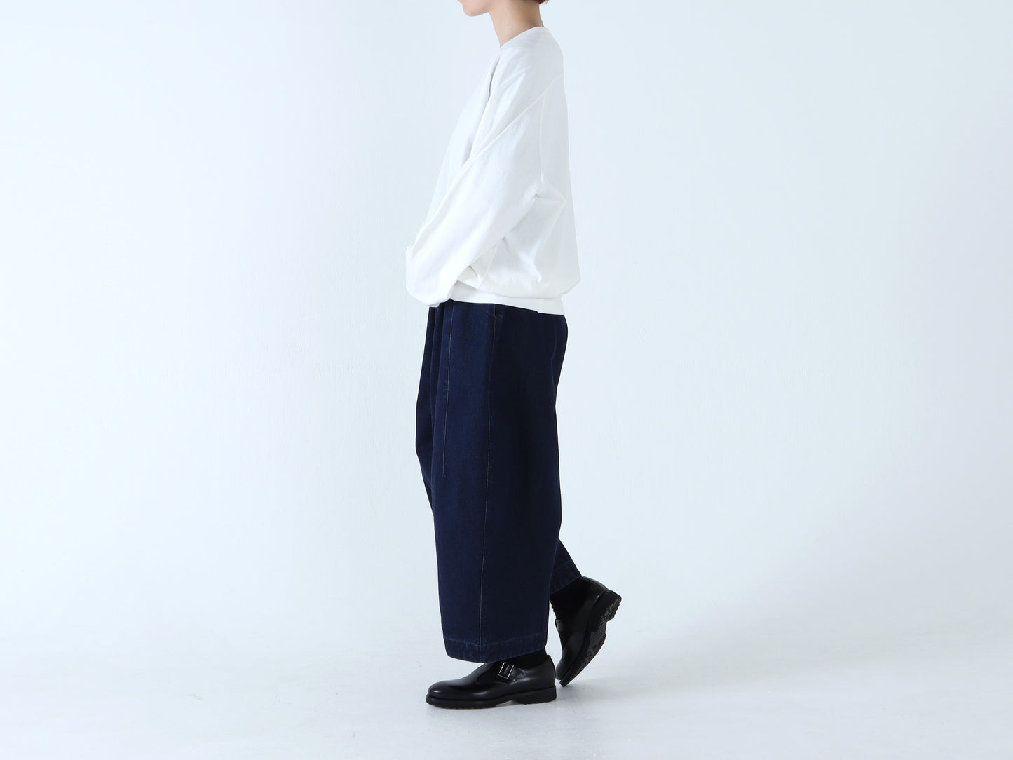 綿カットソー サイドリブトレーナー