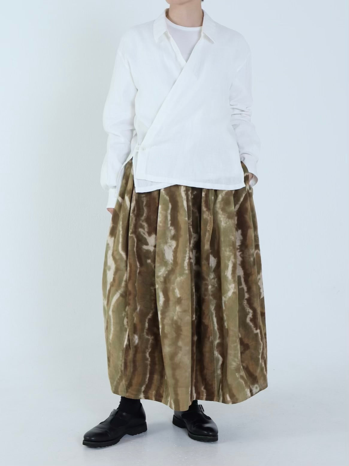 【NEW】綿麻Wガーゼ カシュクールシャツ
