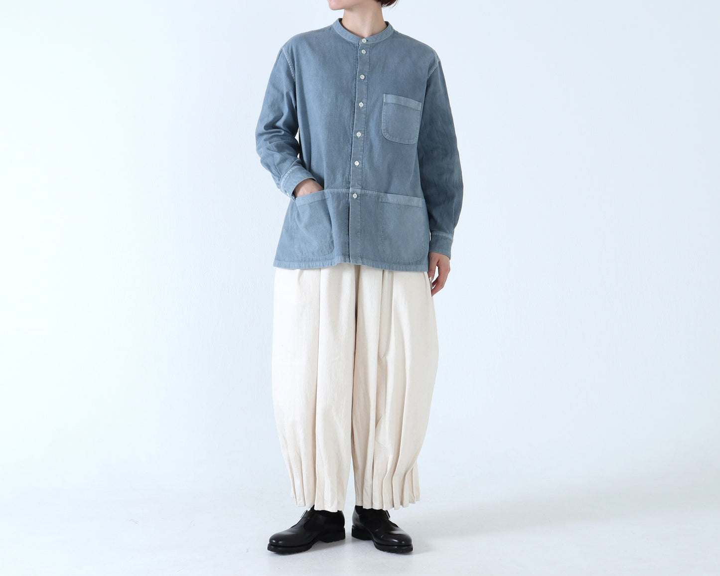 ジンバブエコットン プリーツパンツ