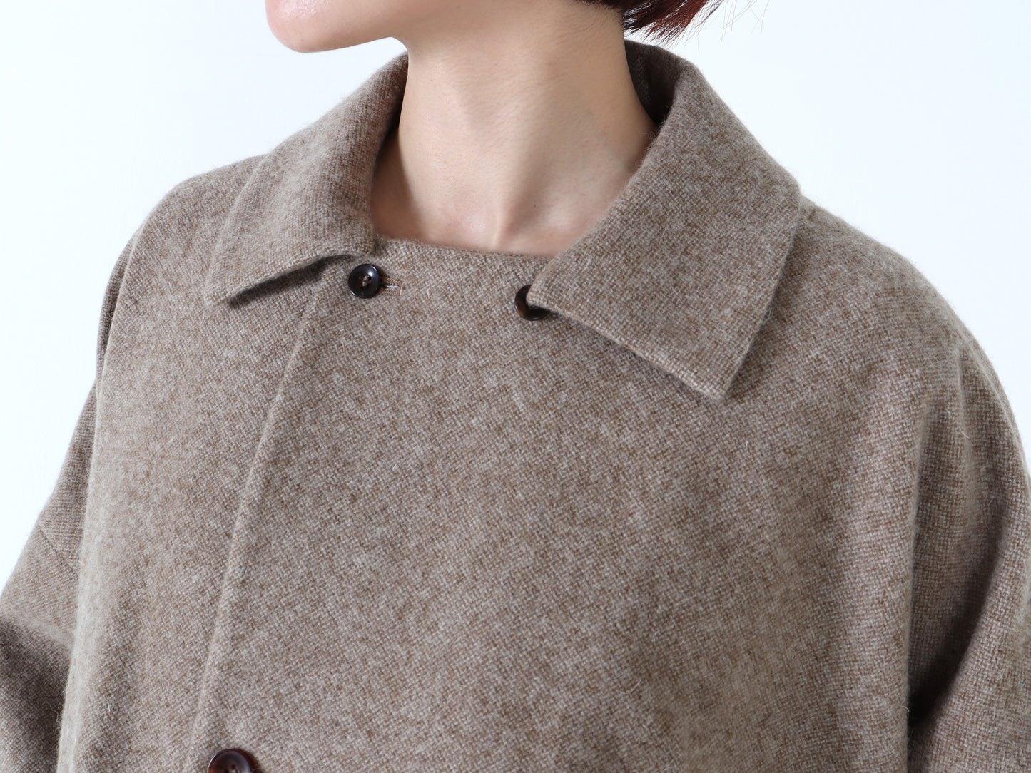 【NEW】ウールやぶれ織 ドルマンショートコート