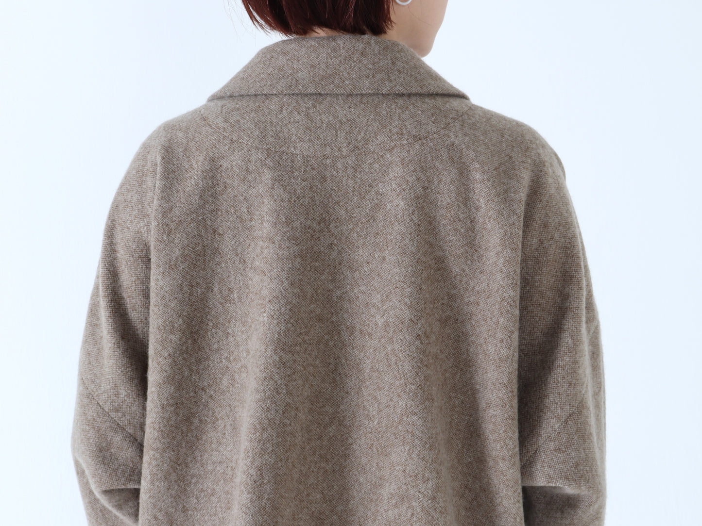 【NEW】ウールやぶれ織 ドルマンショートコート