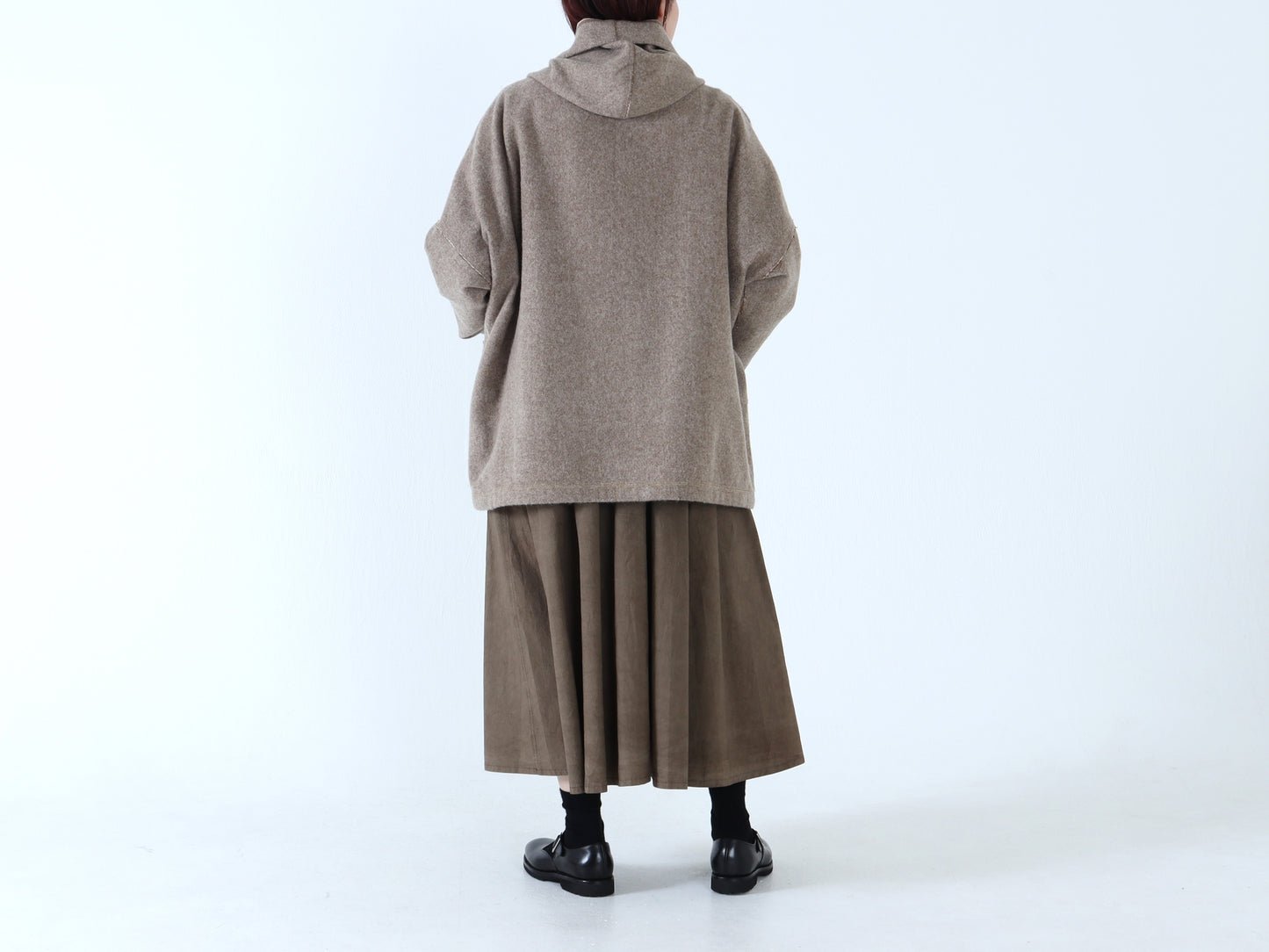 【NEW】ウールやぶれ織 ショールコート