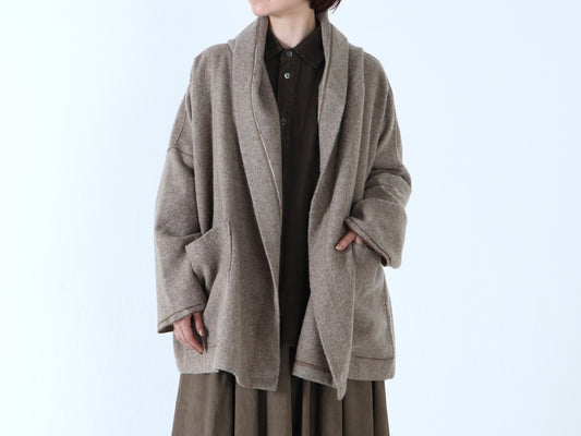 【NEW】ウールやぶれ織 ショールコート