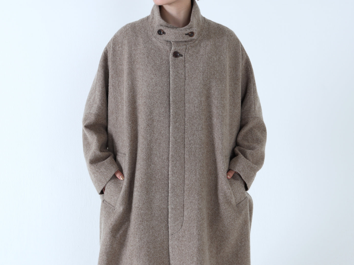 【NEW】ウールやぶれ織 オーバーコート