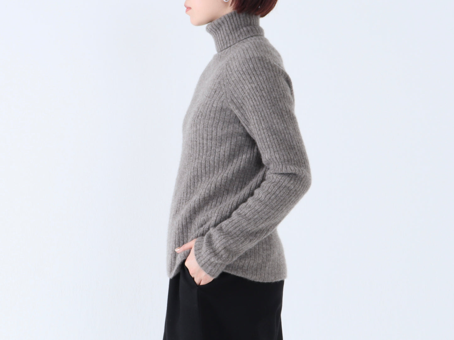 ヤク リブタートルネックセーター