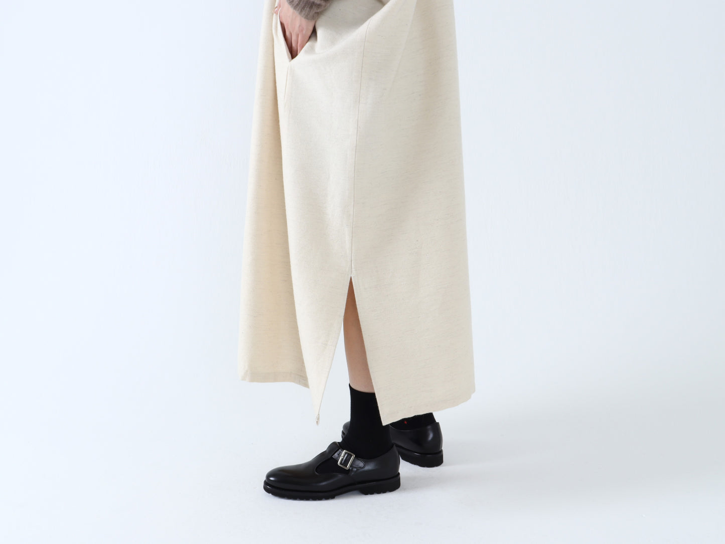 綿ウール朱子織 ポンチョワンピース