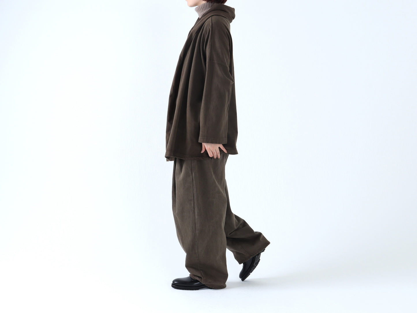 【NEW】綿カットソー ショールパーカー