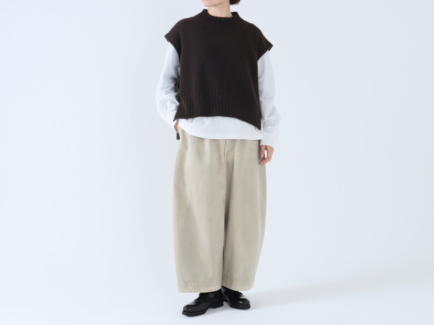 ヤク ショート丈ワイドベスト