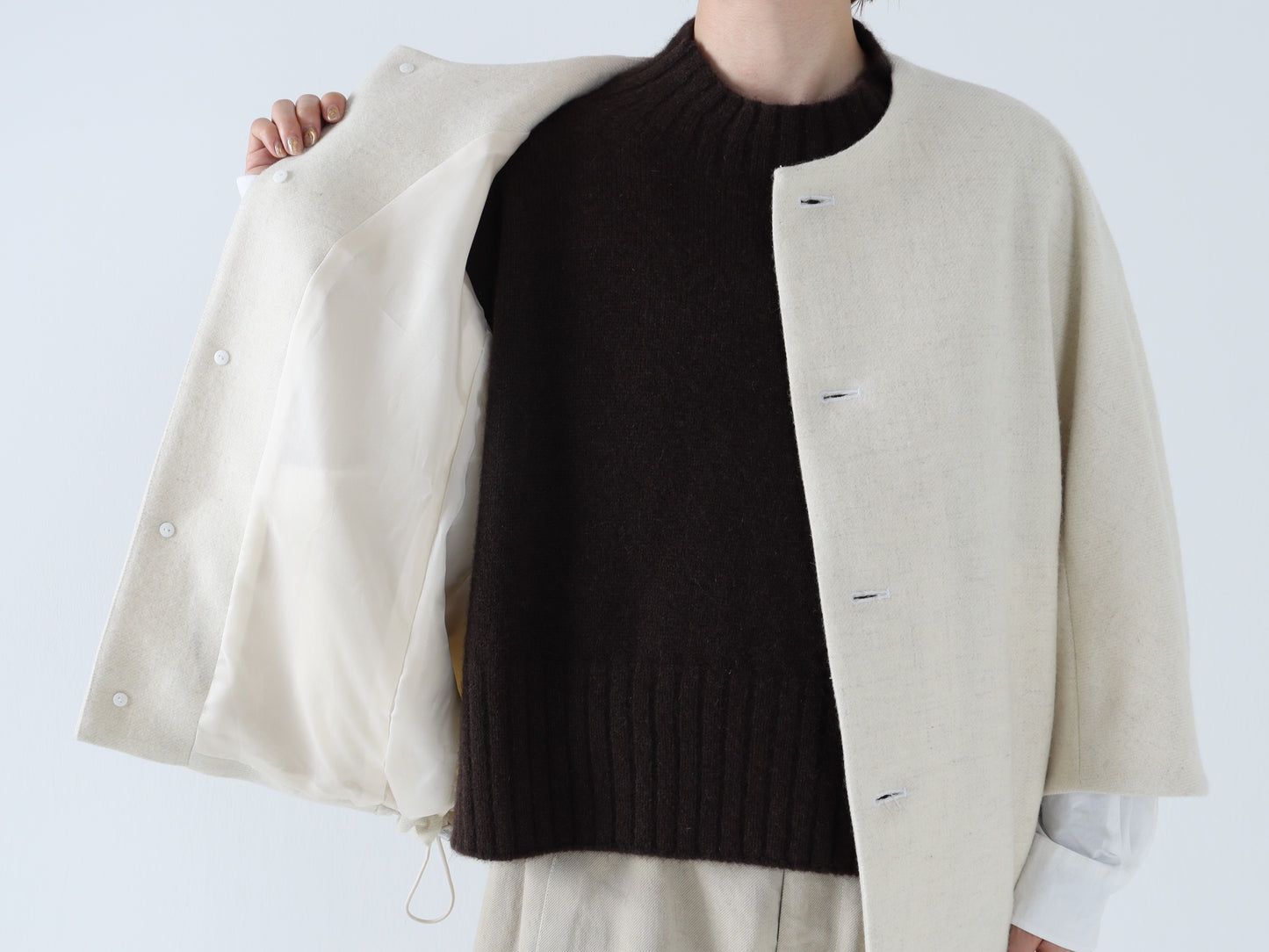 【NEW】ウールへリンボン パラシュートコート