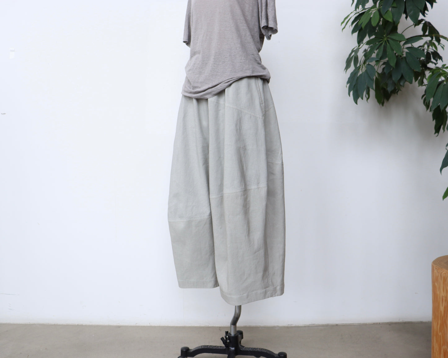 綿麻 キュービックパンツ