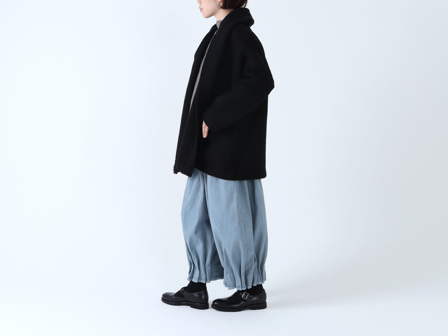 【NEW】縮絨ウール ショールコート